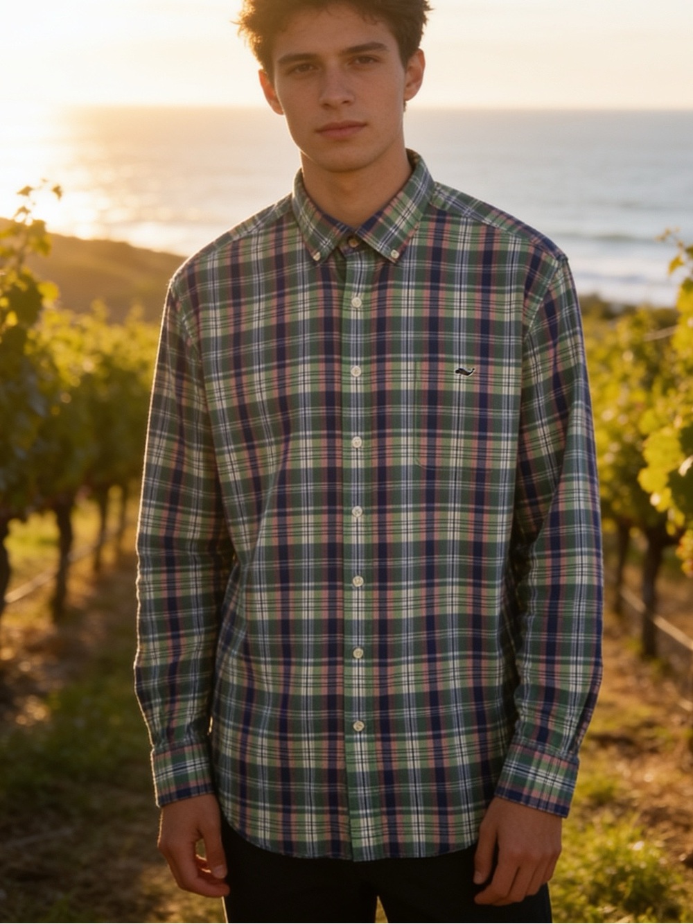 Vineyard Vines Men's Green Plaid Button-Down Shirt size XXL